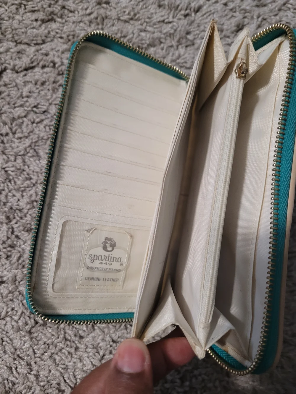 Spartina 449 Floral Embroidered Wristlet Wallet in Cream and Multi